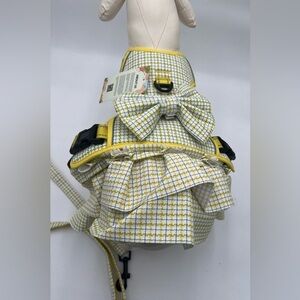 ASENKU Plaid Dog Dress Harness Leash Set - Large Dog